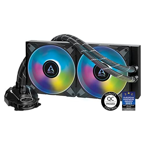 ARCTIC Liquid Freezer II 280 A-RGB - Multi-Compatible All-in-one CPU AIO Water Cooler with A-RGB, efficient PWM-Controlled Pump, Fan Speed: 200-1900 RPM, LGA1700 Compatible - Black