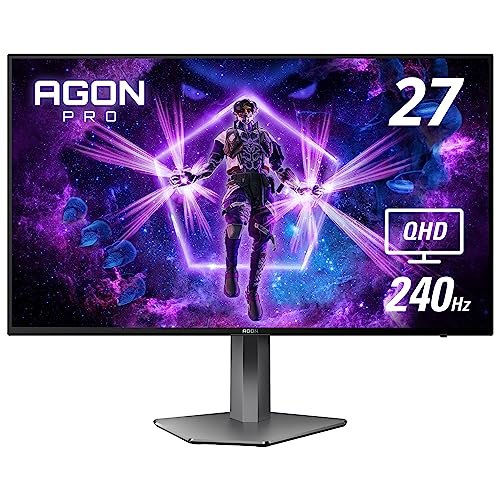 AOC Agon PRO AG276QZD 27" OLED Tournament Gaming Monitor 2560x1440, 240Hz 0.03ms, G-SYNC, PS5 Xbox Switch Compatible,Black