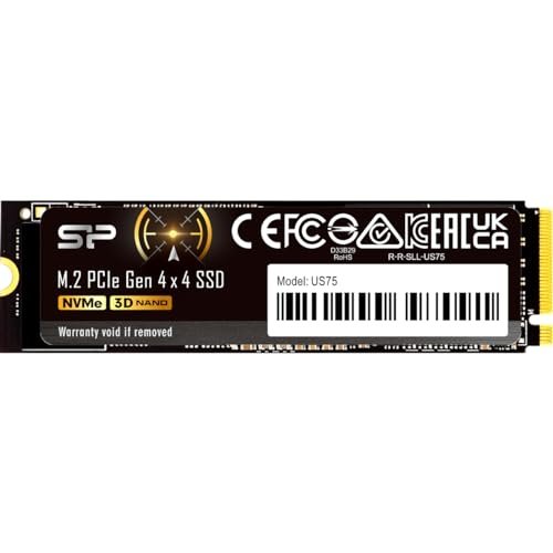 Silicon Power 4TB US75 Nvme PCIe Gen4x4 M.2 2280 SSD R/W Up to 7,000/6,500 MB/s (SP04KGBP44US7505) Compatible with Playstation 5