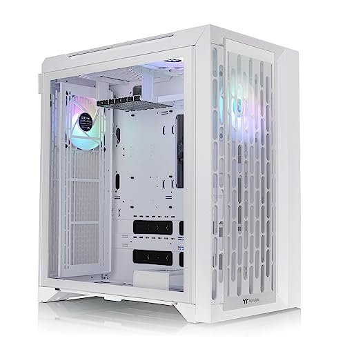 Thermaltake CTE C700 TG ARGB Snow Mid Tower with Centralized Thermal Efficiency Design; 3x140mm White CT140 ARGB Fans Pre-Installed; Tempered Glass Front & Side Panel; CA-1X7-00F6WN-01; White