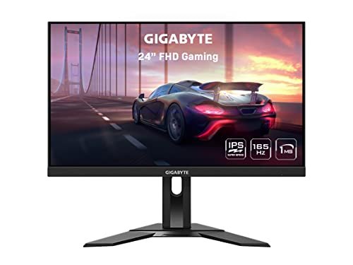 GIGABYTE G24F 2- 24" 165Hz/180Hz(OC) 1080P Gaming Monitor, 1920 x 1080 SS IPS Display, 1ms (MPRT) Response Time, 95% DCI-P3, 125% sRGB, 1x DisplayPort 1.2 (HDR ready), 2x HDMI 2.0, 3x USB 3.2