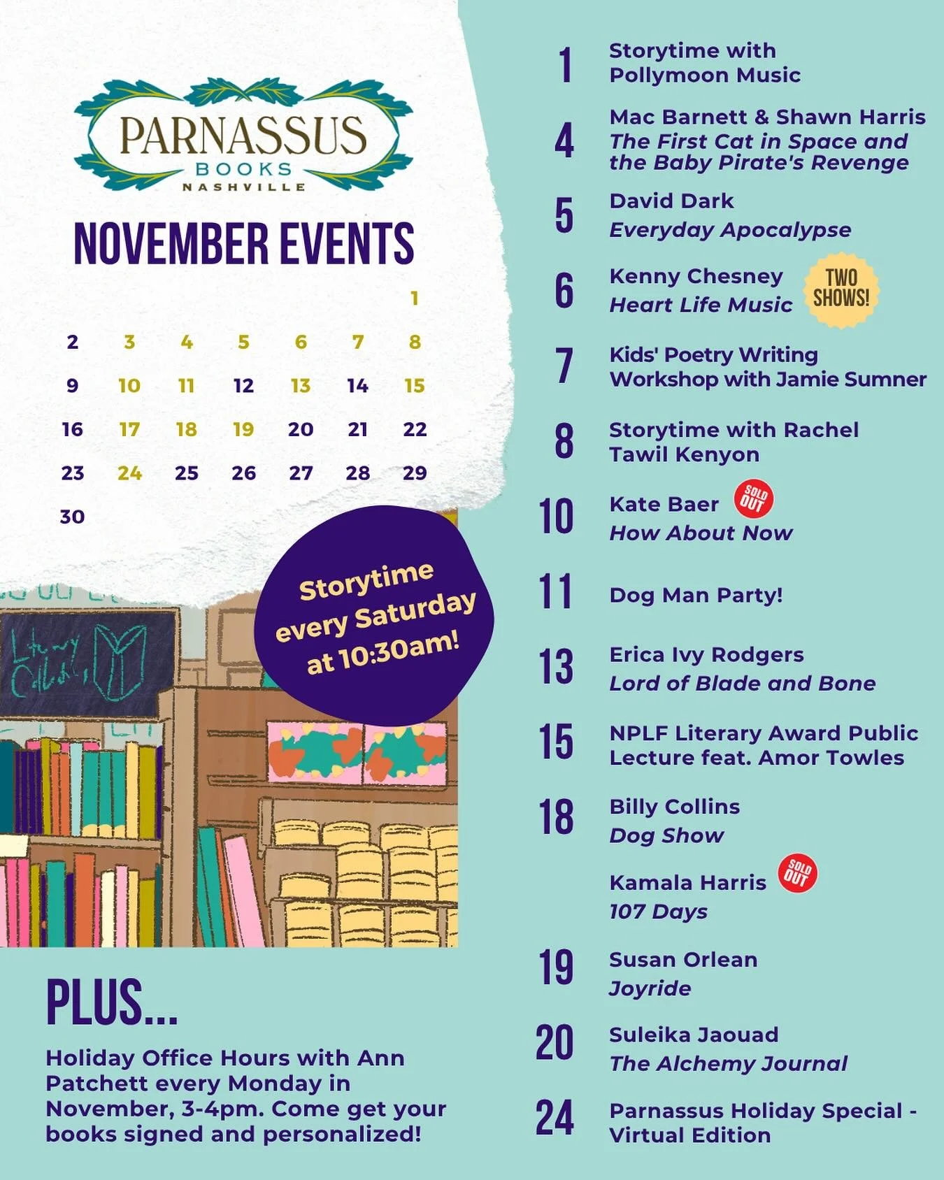Events are winding down as we approach the holiday season, but we still have a great November lineup for you! Some events are very close to being full, so if you see something you want to attend, don&rsquo;t wait! And for all of you out-of-towners, w