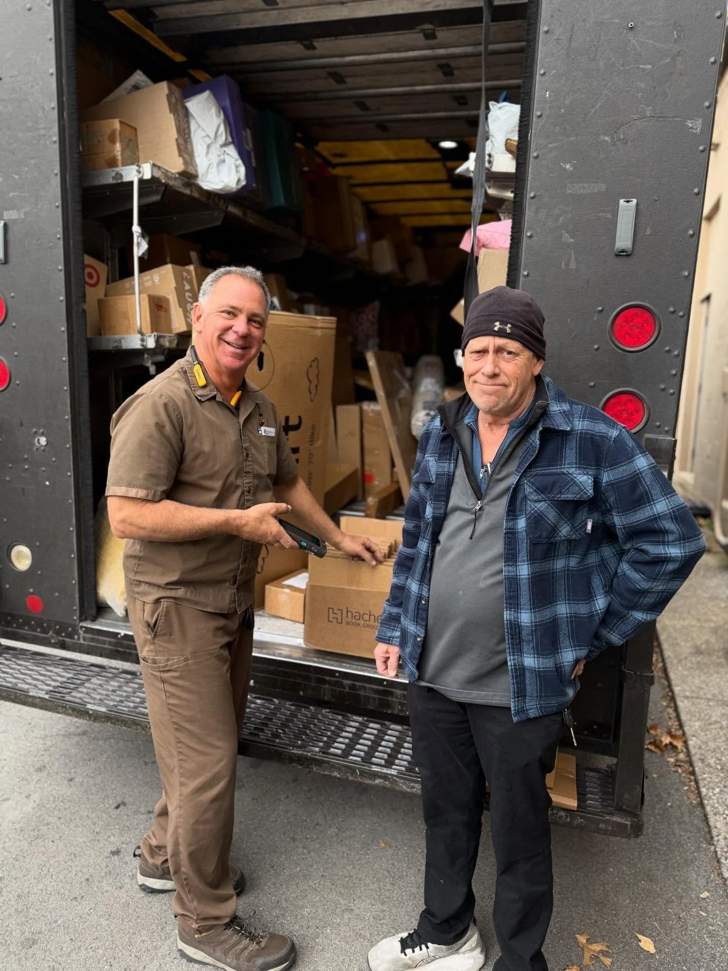 Did you receive a book from Parnassus as a holiday gift this year? If so, you have these three guys to thank. Pete, our receiver, Craig, our UPS driver, and CJ, our USPS mail carrier, work so hard all year round to deliver books here to the store and
