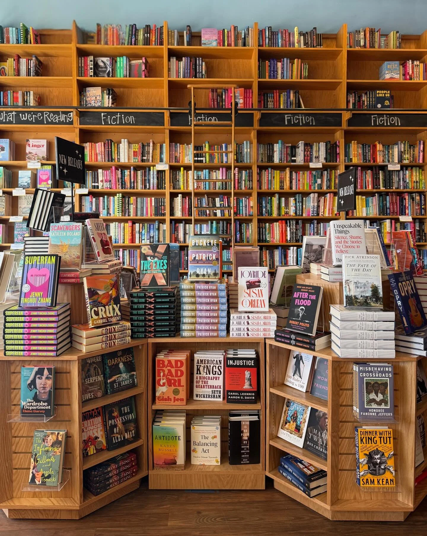 We&rsquo;re open today! Come peruse the new releases table to find your next great read. 

#indiebookstore #shoplocalnashville #tbrpile