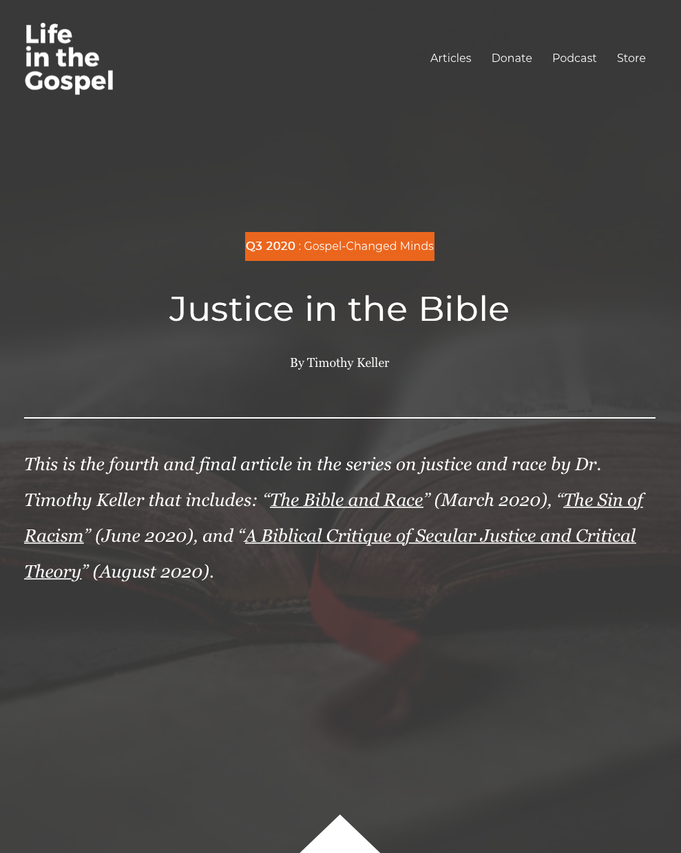 Justice in the Bible by Timothy Keller