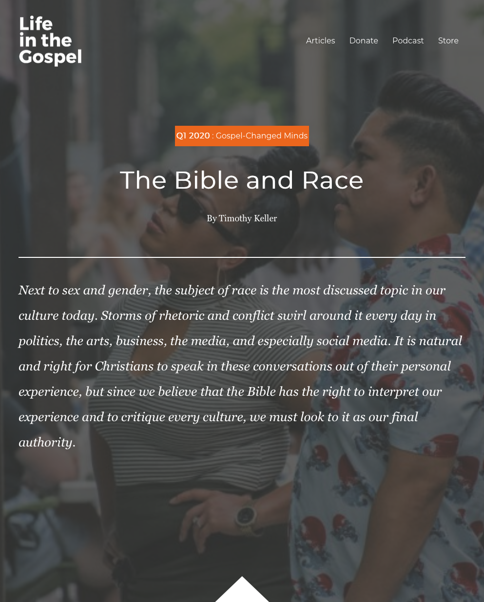 The Bible and Race by Timothy Keller