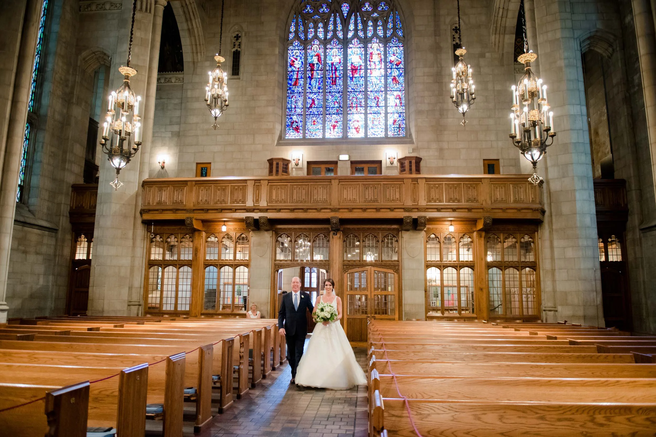 We photographed the wedding ceremony at Chicago's iconic 4th Presbyterian church on Michigan Avenue.