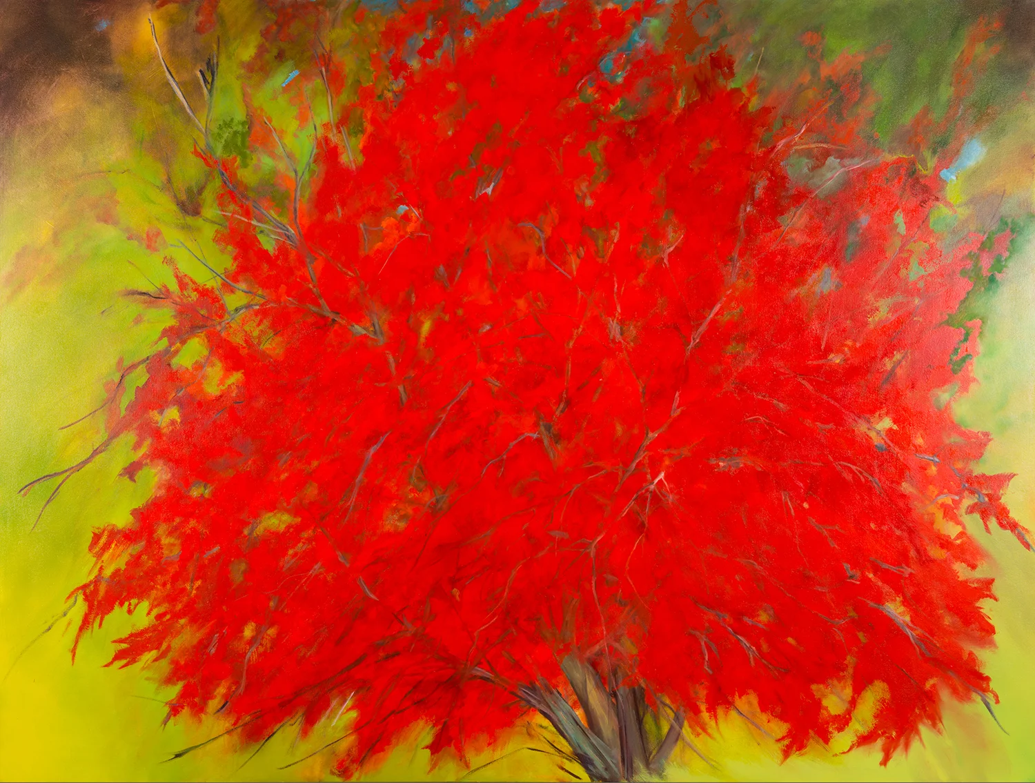 Albero Rosso , 2014, Oil on canvas, 72 x 96 inches (Private Collection-Fredericton, NB)