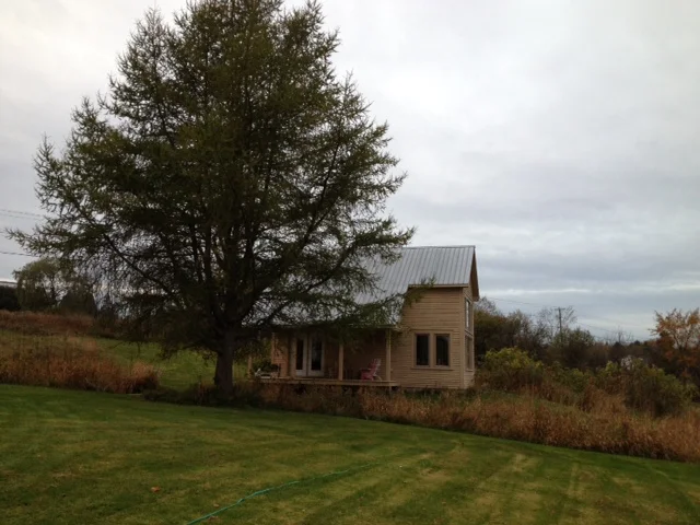 Jennifer Pazienza, Art Studio. Keswick Ridge, New Brunswick, Canada, October 2013 The studio is 18' W x 30'L and 19'H with a pull down staircase to a loft area.