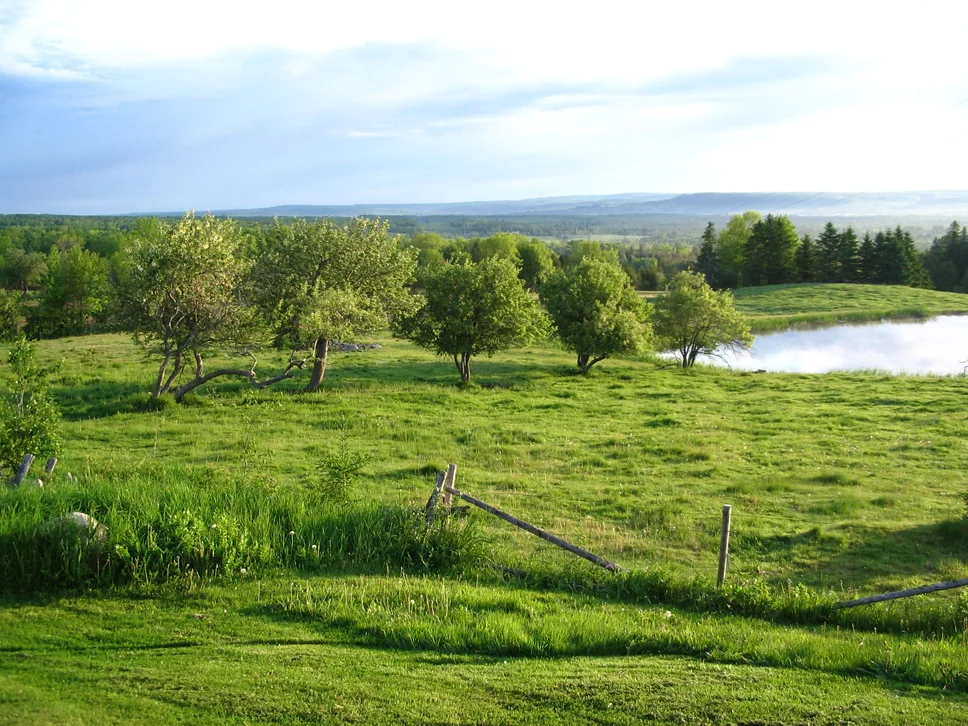 Situated on a ridge, acres of farm land surround the studio