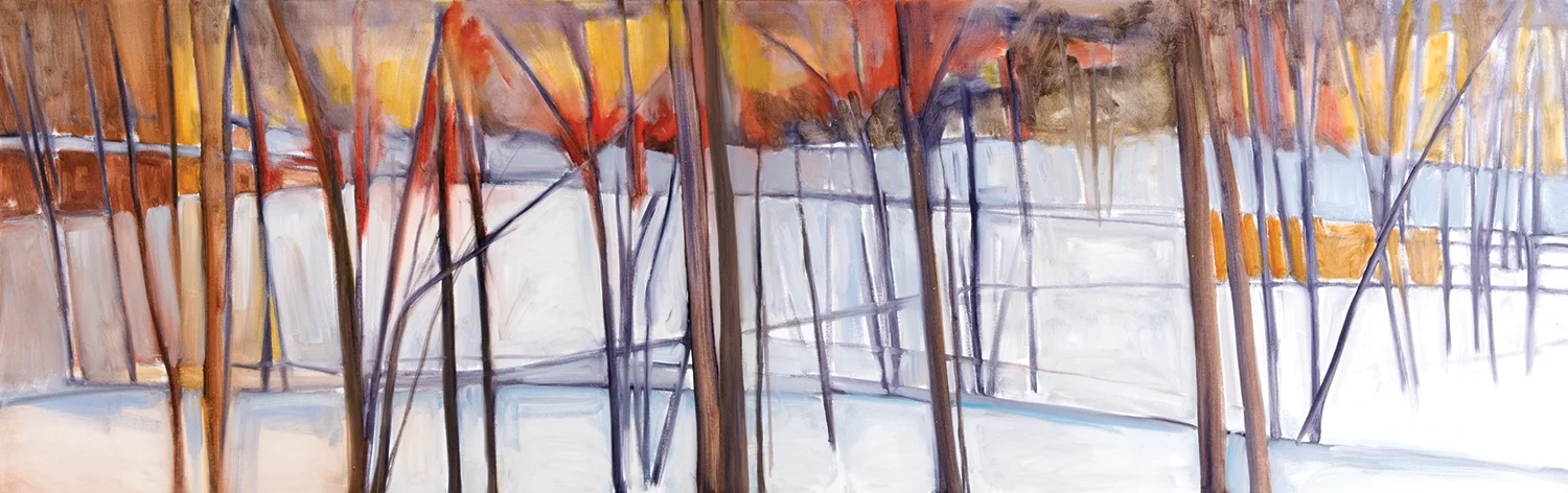 Winter Evening , Oil on Canvas, 27 x 84 inches (Private Collection, Quechee, VT)