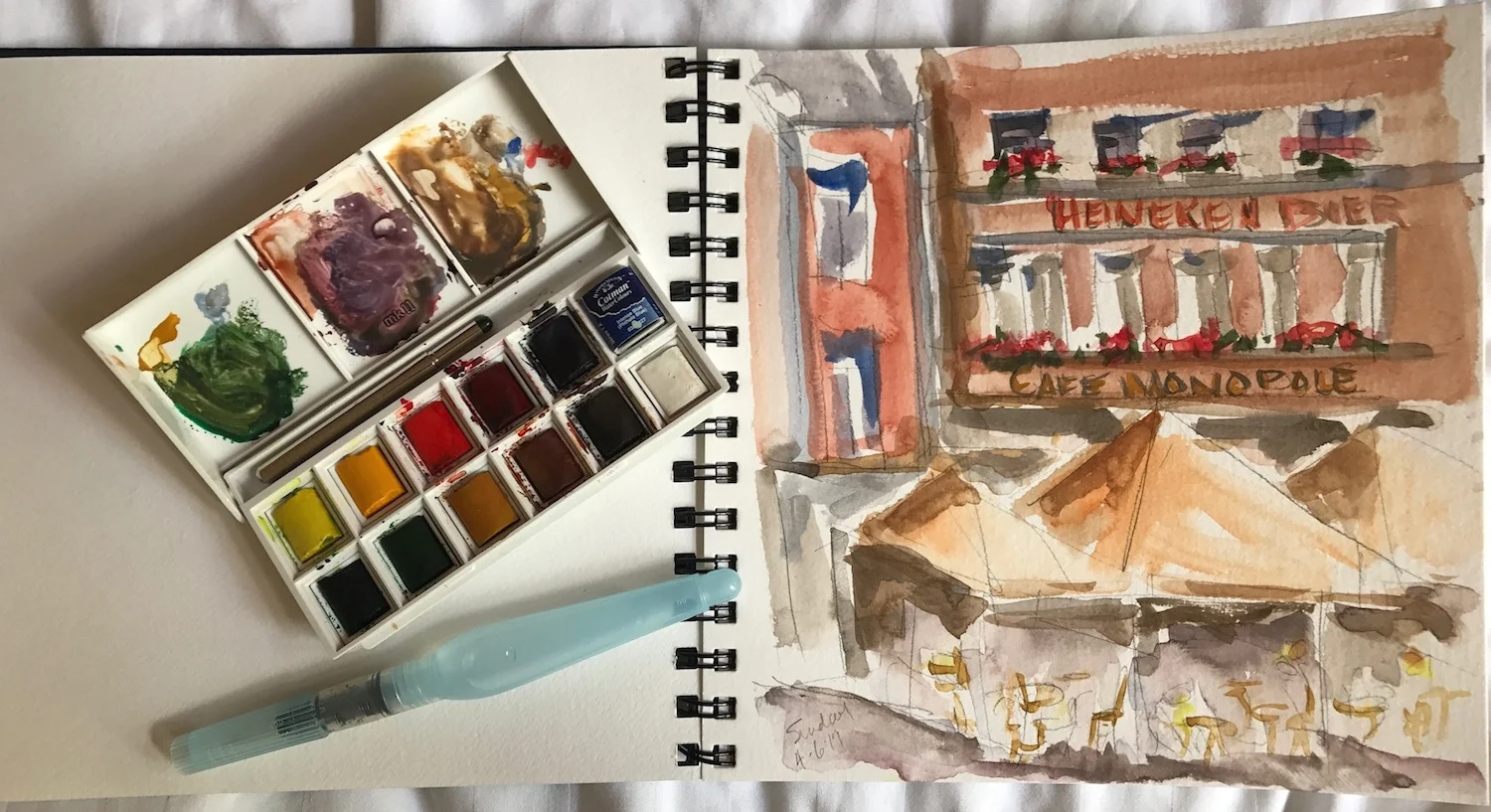 Maastricht morning, 2 Great watercolour rig. Genius design.