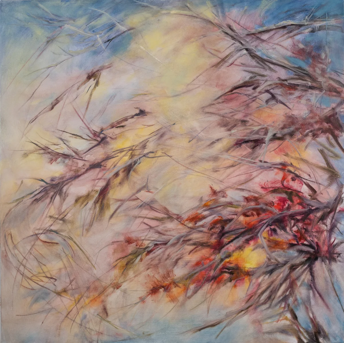 The World is Too Full to Talk , 42 x 42 inches, Oil on canvas
