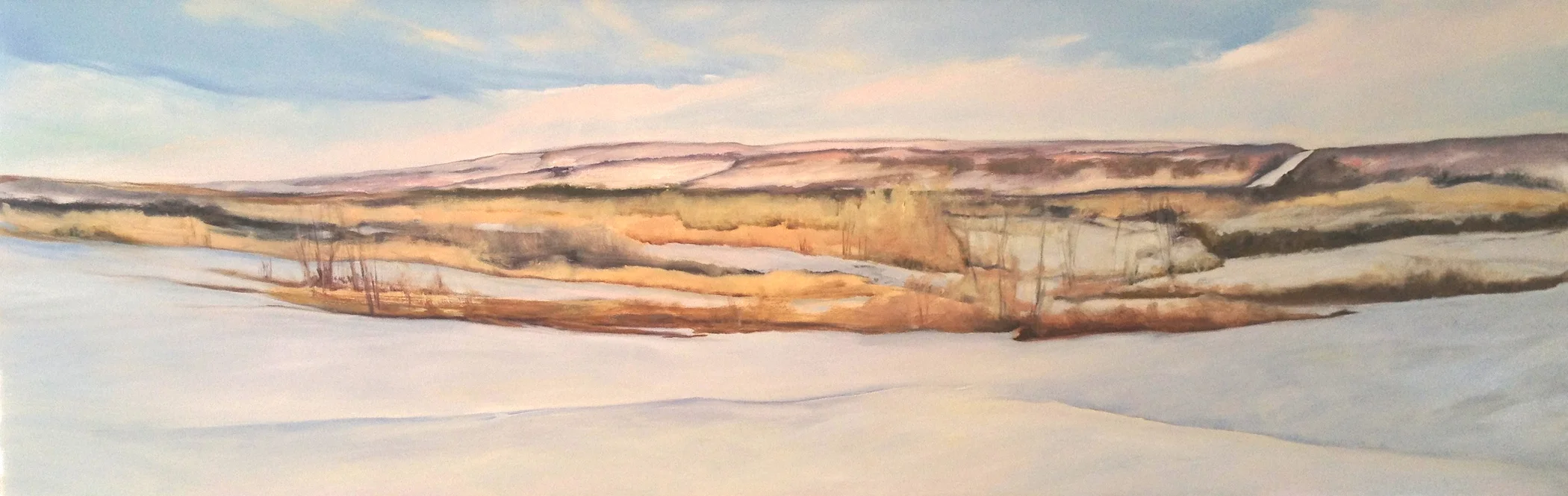 Winter’s End , 27 x 84 inches, Oil on canvas