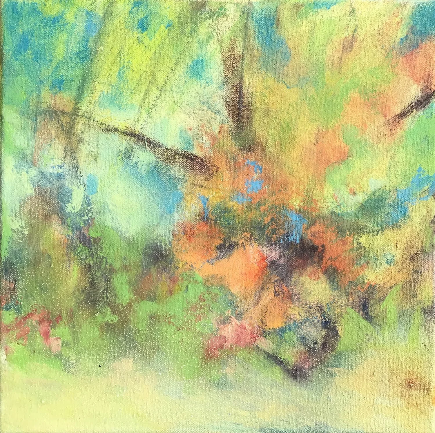 Psst, Over Here 2 , 8 x8 inches, Oil on canvas 🔴