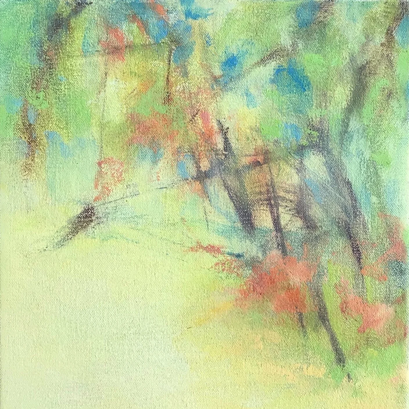 Psst, Over Here 1, 8 x8 inches, Oil on canvas 🔴
