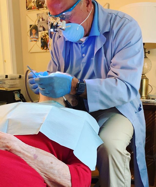 Providing care for those who otherwise struggle to receive it has always been our mission. Here&rsquo;s Dr. Dubin preparing a tooth for crown placement in a memory support community in #rockville #maryland Yes, even those with more advanced care need