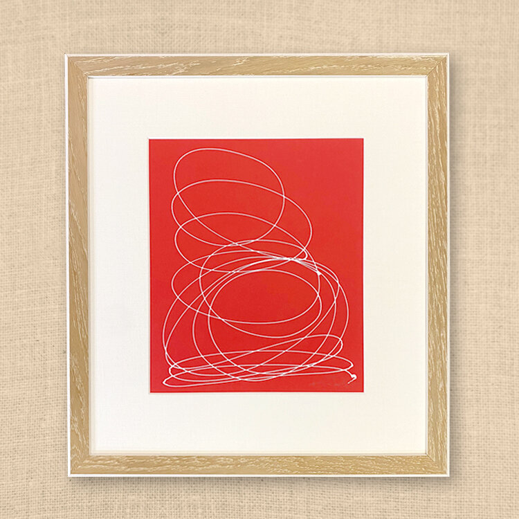 WHITE BRAINSTORM ON TOMATO RED #1 19x21