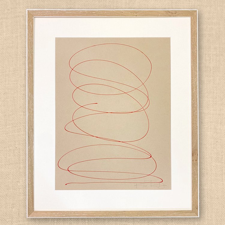 MOTION IN RED ON TAN 26X32