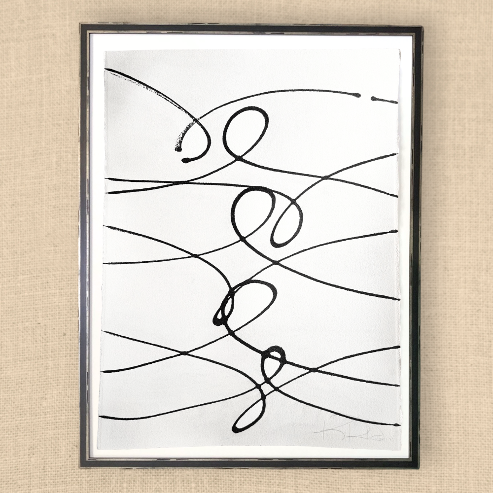 LILYPADS IN BLACK & GRAY 27X35