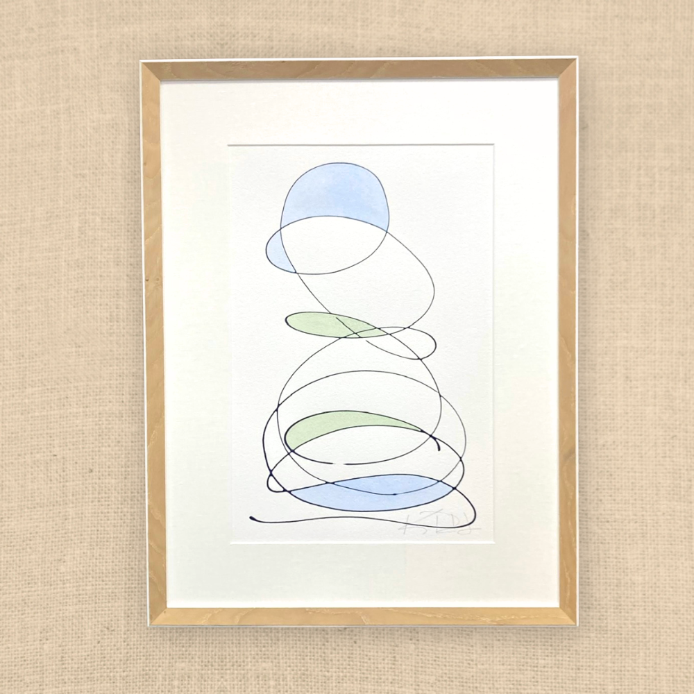 BRAINSTORM IN BLUE & GREEN #2 23X30