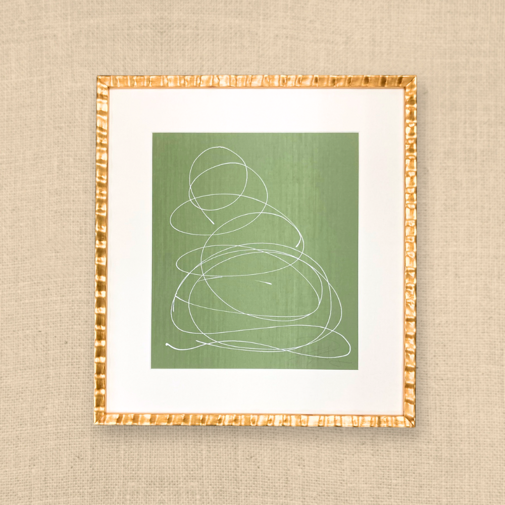 BRAINSTORM ON GREEN SILK #2 21X23