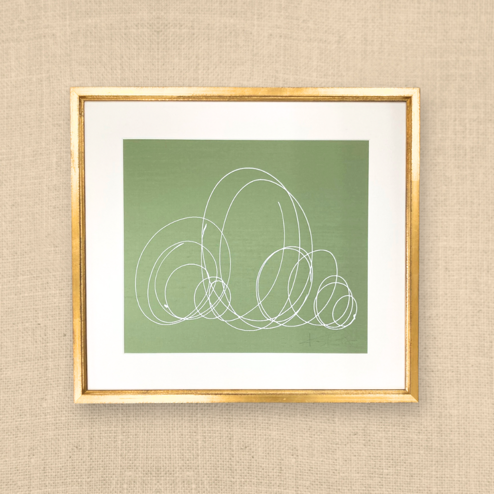 STORY ON GREEN SILK #2 20X22