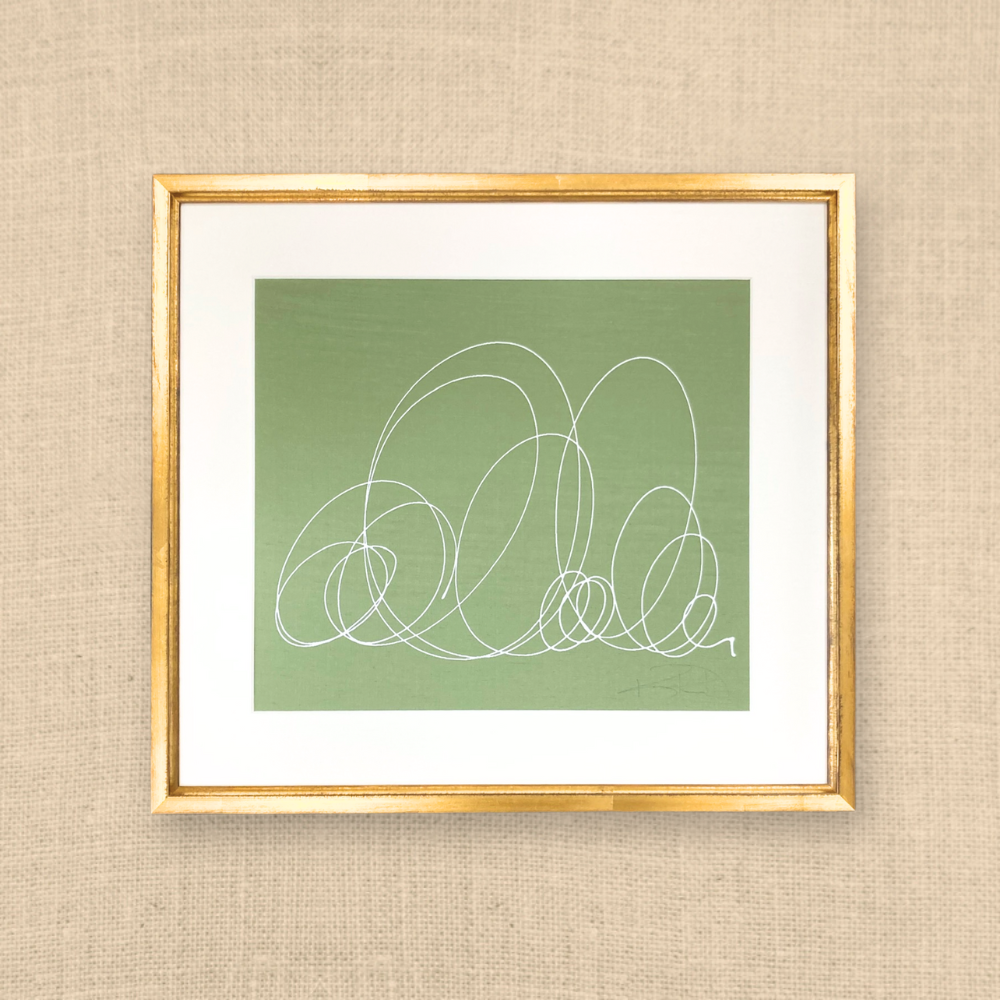 STORY ON GREEN SILK #1 20X22