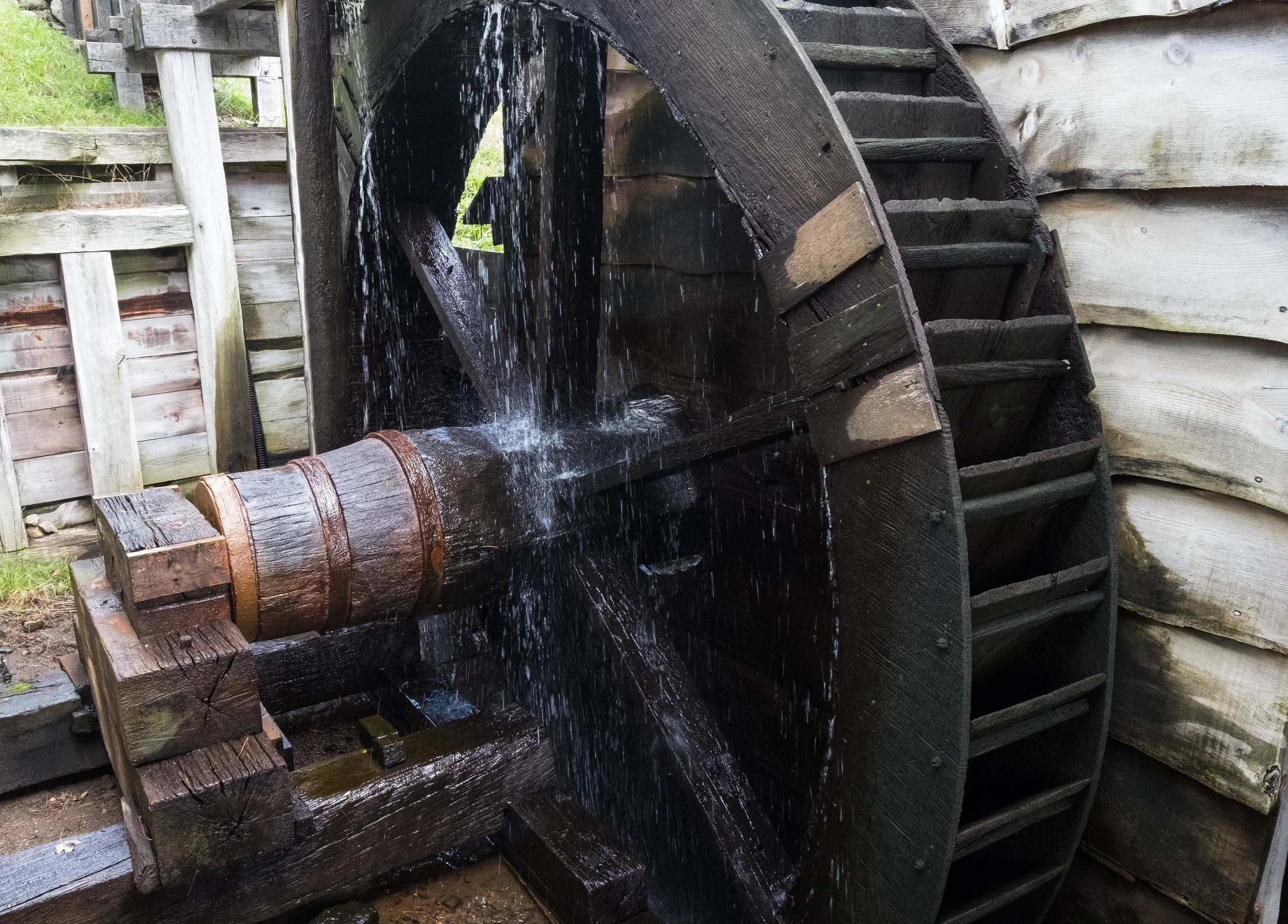The wheel worked two large bellows.