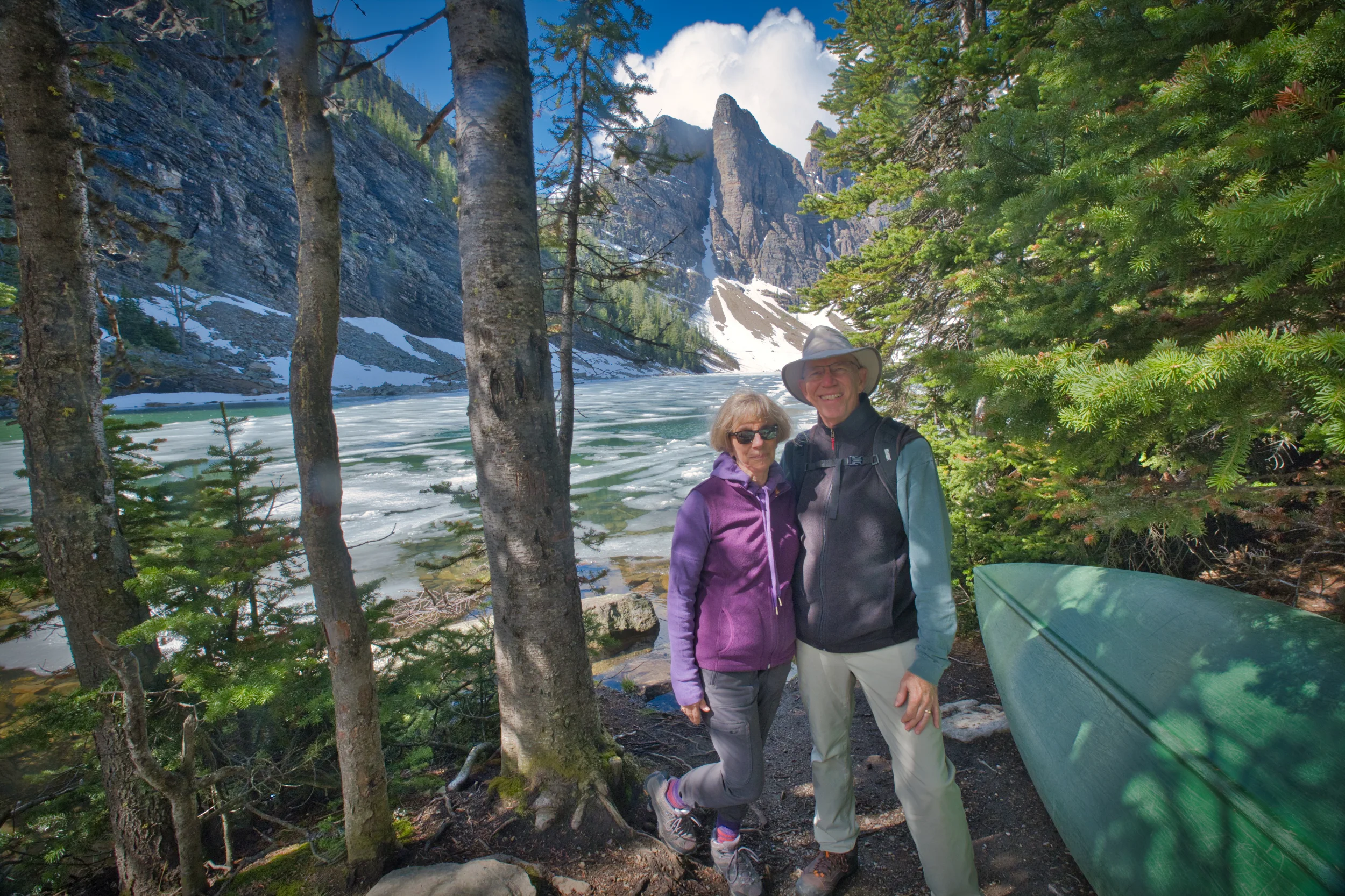 There were lots of mutual photos, I take yours with your camera and hand you mine for ours. This one was at the Tea House above Lake Louise.