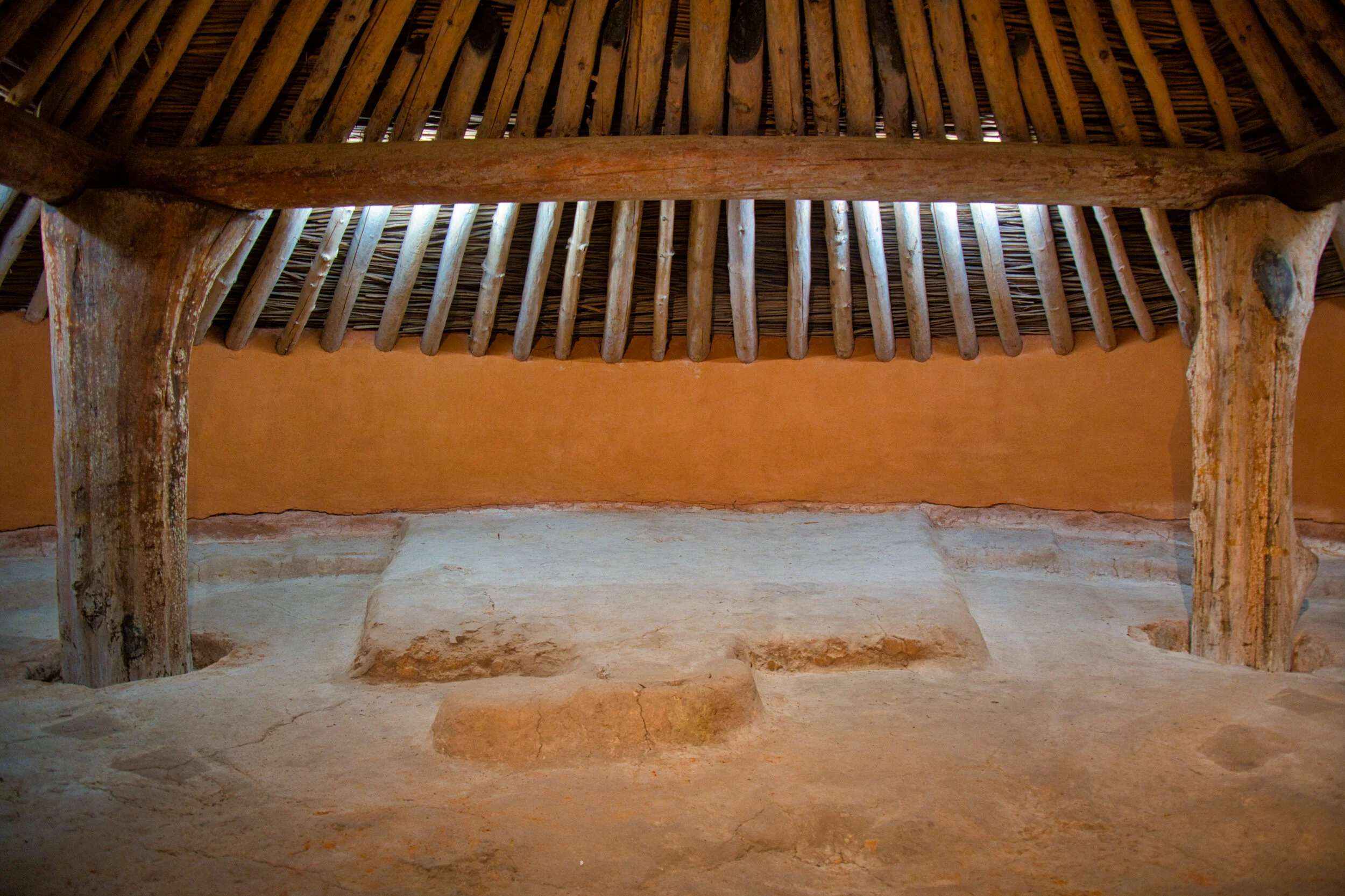  Ancient council floor has 47 molded seats and an raised platform with an eagle motif for the leaders 