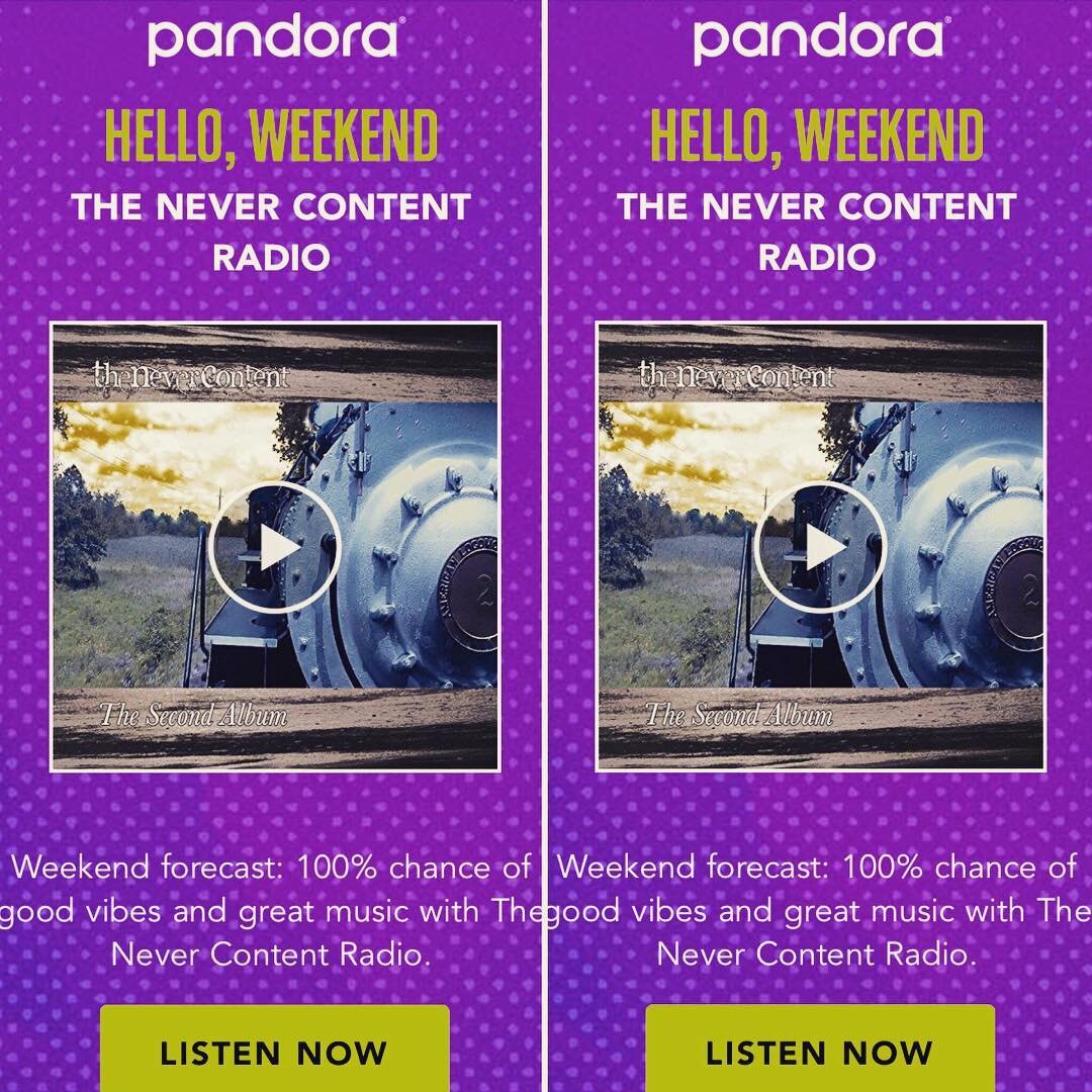 Pandora has it right...twice. Start off your weekend with The Never Content radio on Pandora. Or download, stream all three albums on iTunes, Apple Music, Spotify, and beyond. 🎵🎶🎵🎶 #pandora #weekend #musicians #newyorkcity #electronicmusic #thegi