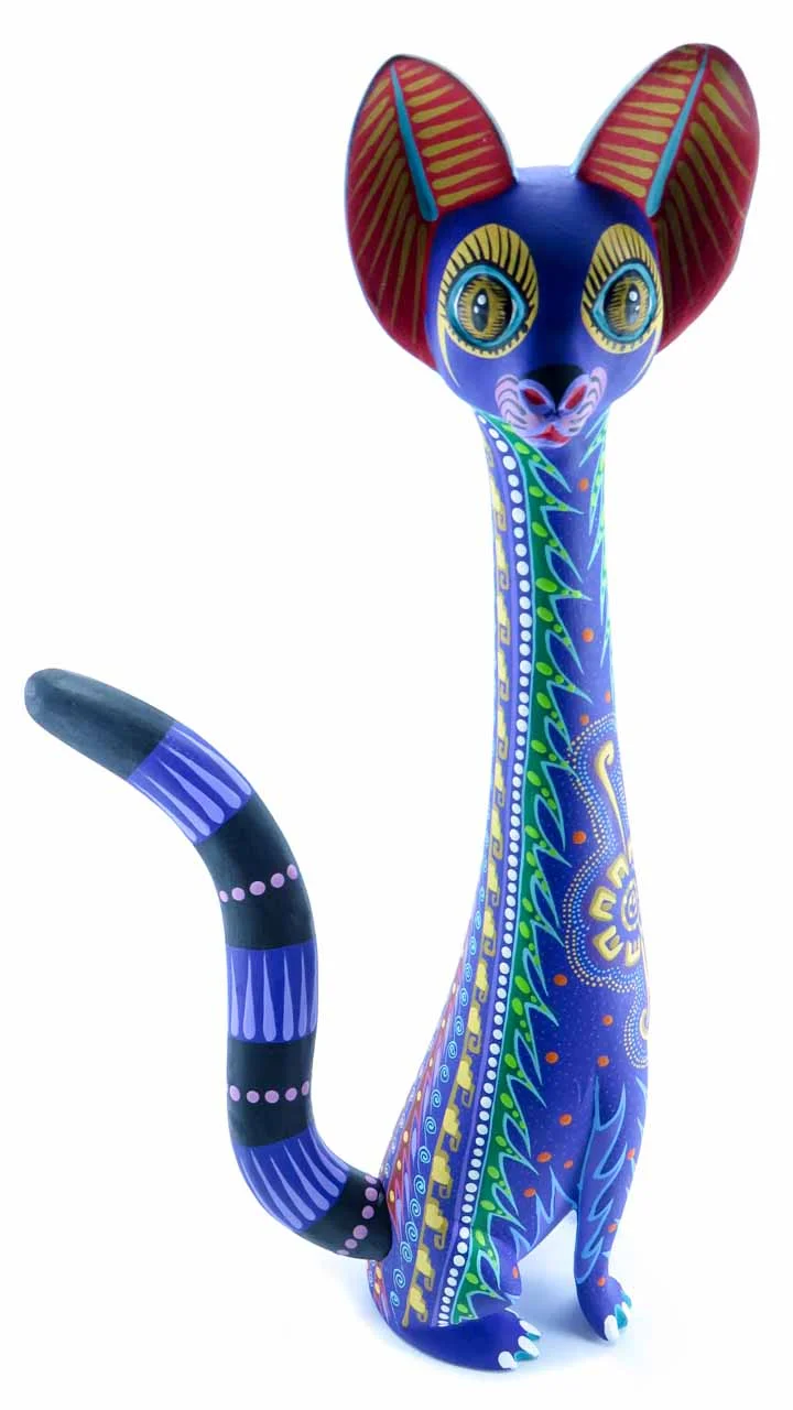 An example of an 'alebrije' (a colourfully painted carved animal figure), as in Posada Los Alebrijes, the name of our budget hotel option.