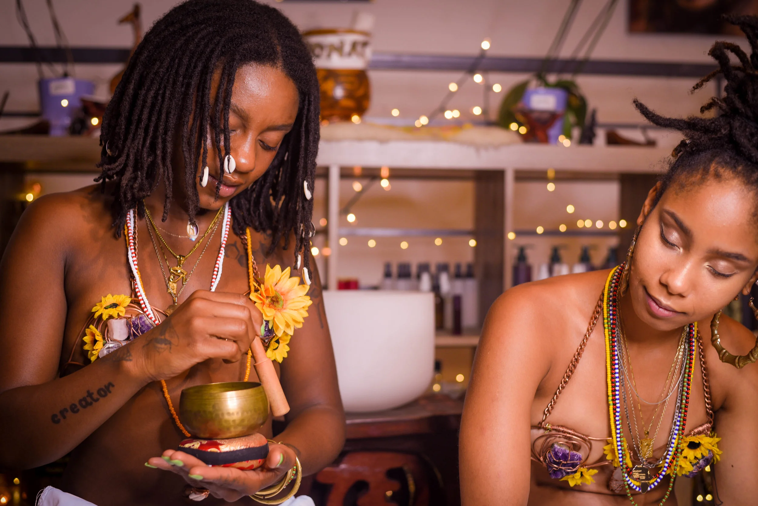 @OSHUN during a photoshoot in the upper level of the space @JAHArtHouse . Shot by @JazzShoots .