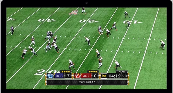NewBlueFX Live Titler Broadcast with sports overlay and live video