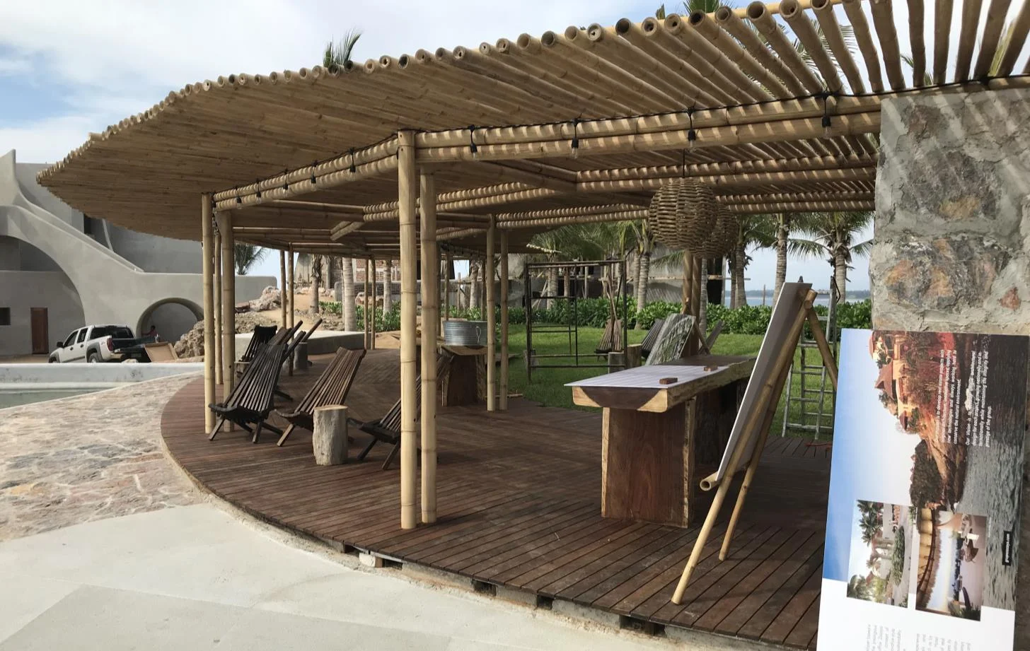 Pérgola de bambú