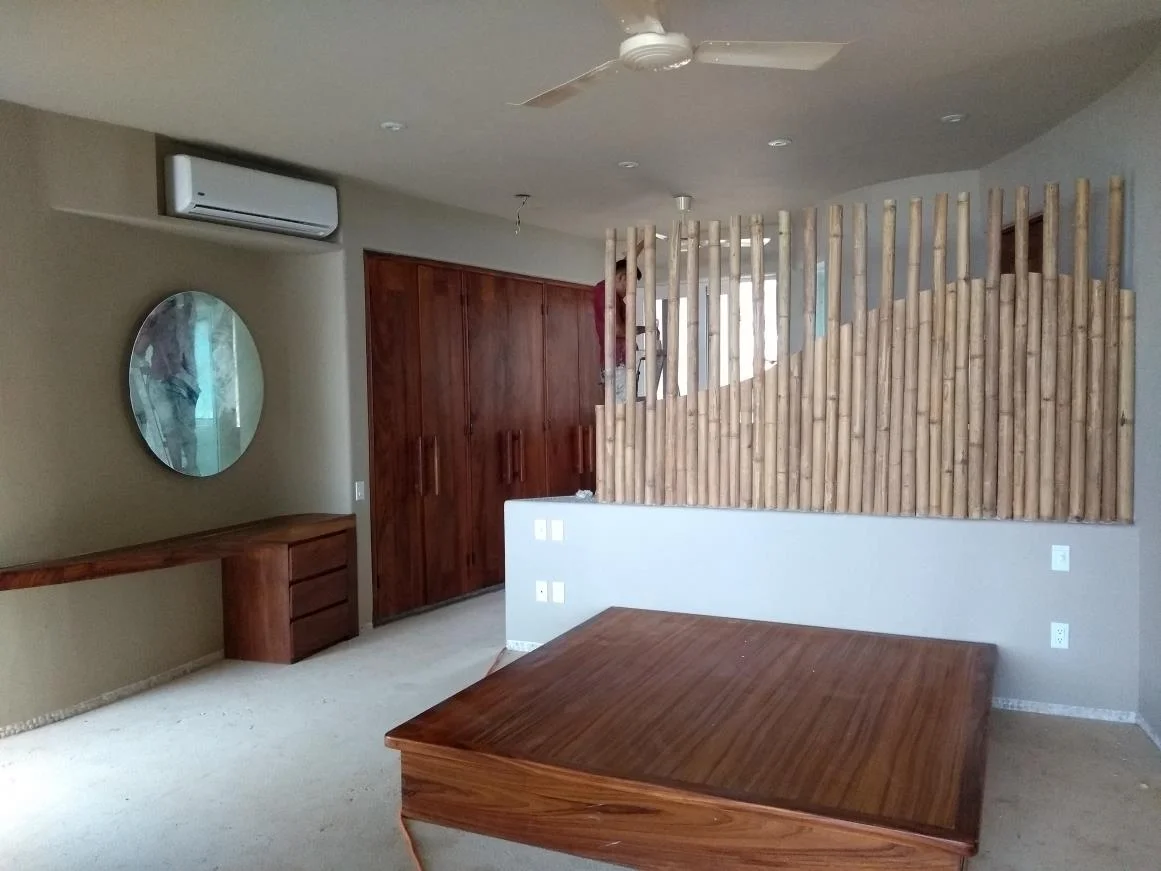 Installation of Desk and Mirror in Master bedroom