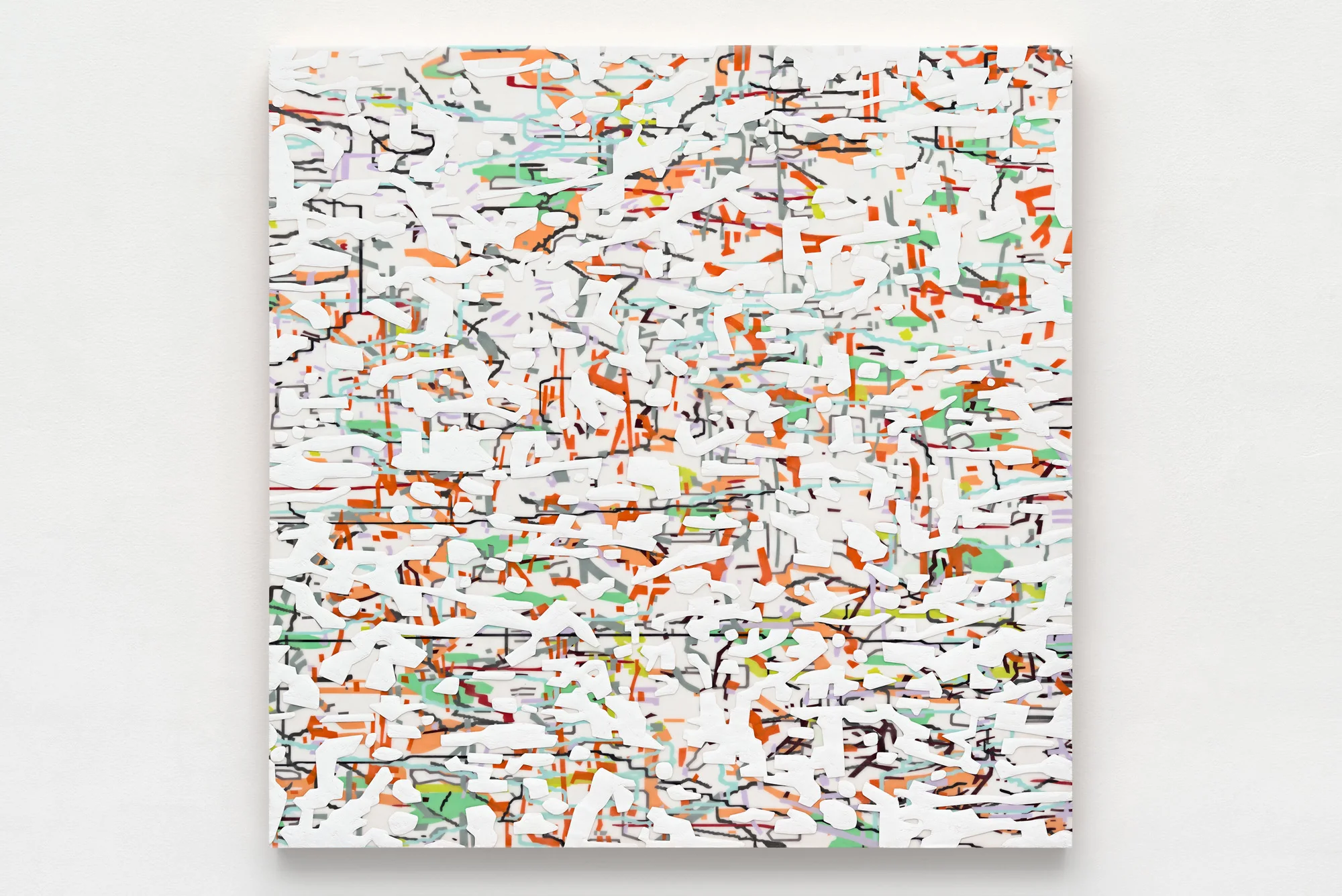 Identical/Variation (white) , 2016, Oil and encaustic on panel, 36 x 36 x 2 inches