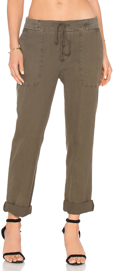 JAMES PERSE SLIM COTTON LINEN TROUSER