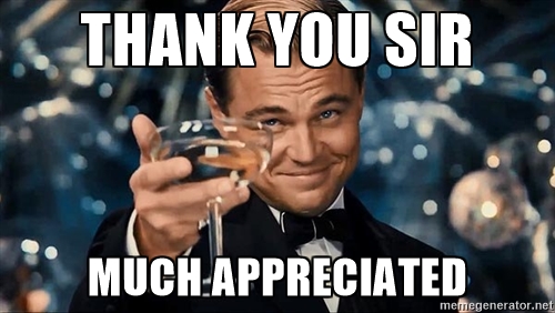 From my movie husband to my real husband, you have been thanked.