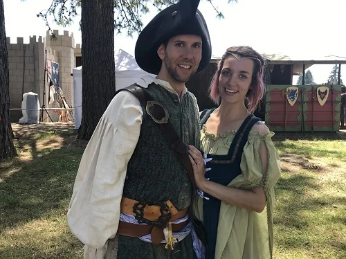 Here’s a picture of us a few days later at the Renaissance Faire. Huzzah to new life!