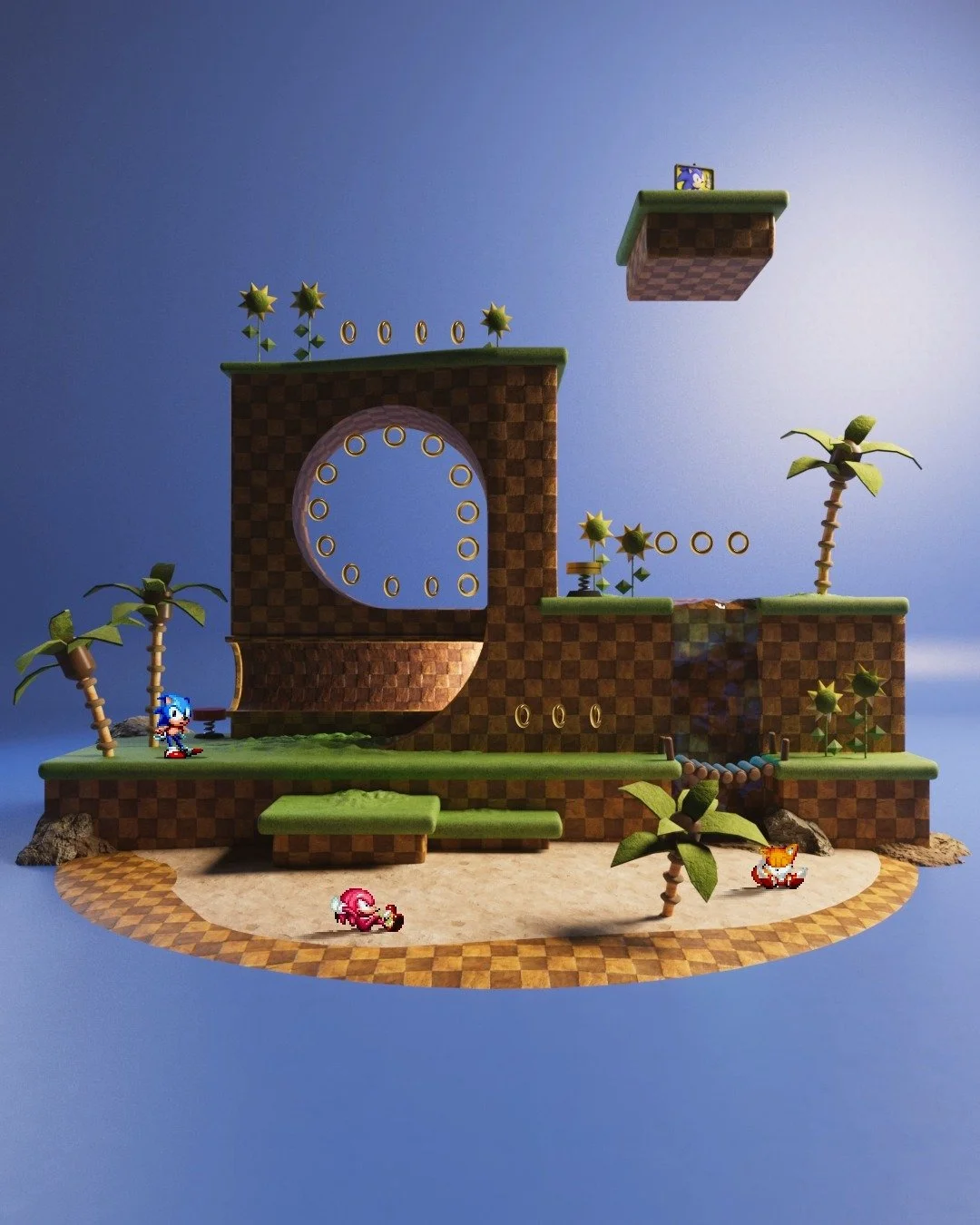 Sonic Mania
- More tests with C4D and Redshift and animating sprites with expressions.
// Cinema 4D / After Effects
