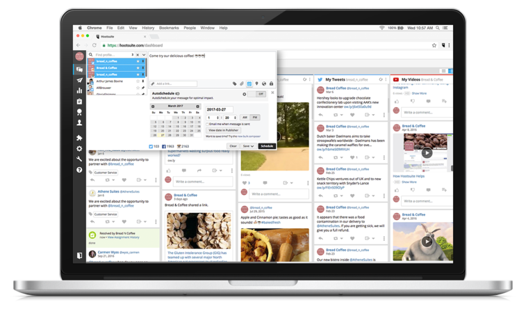 Pictured: Hootsuite dashboard