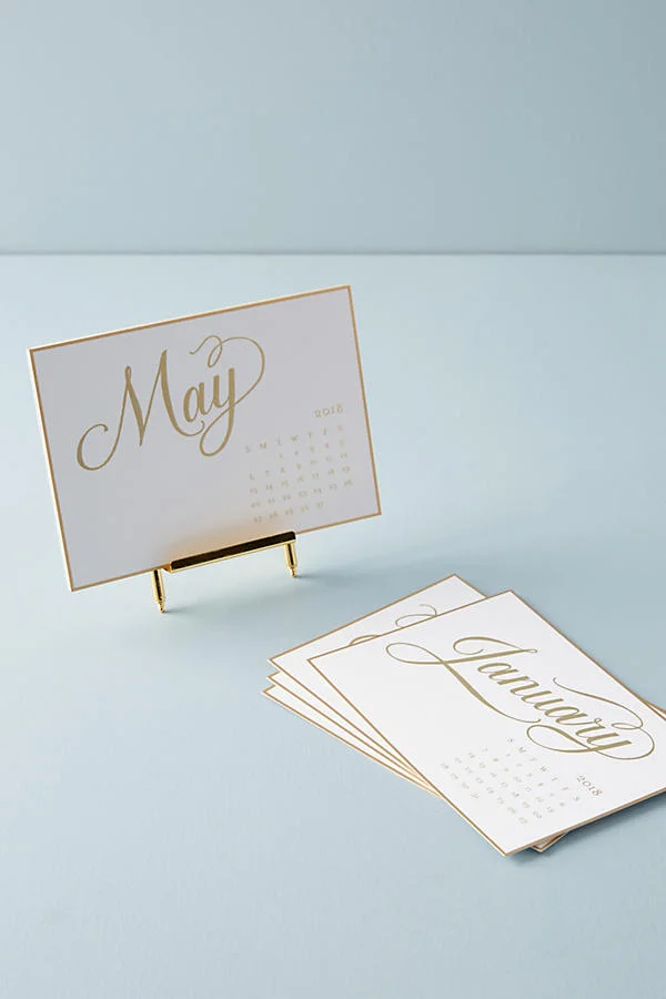 METALLIC 2018 DESK CALENDAR - $62