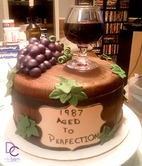 Wine themed Birthday Cake