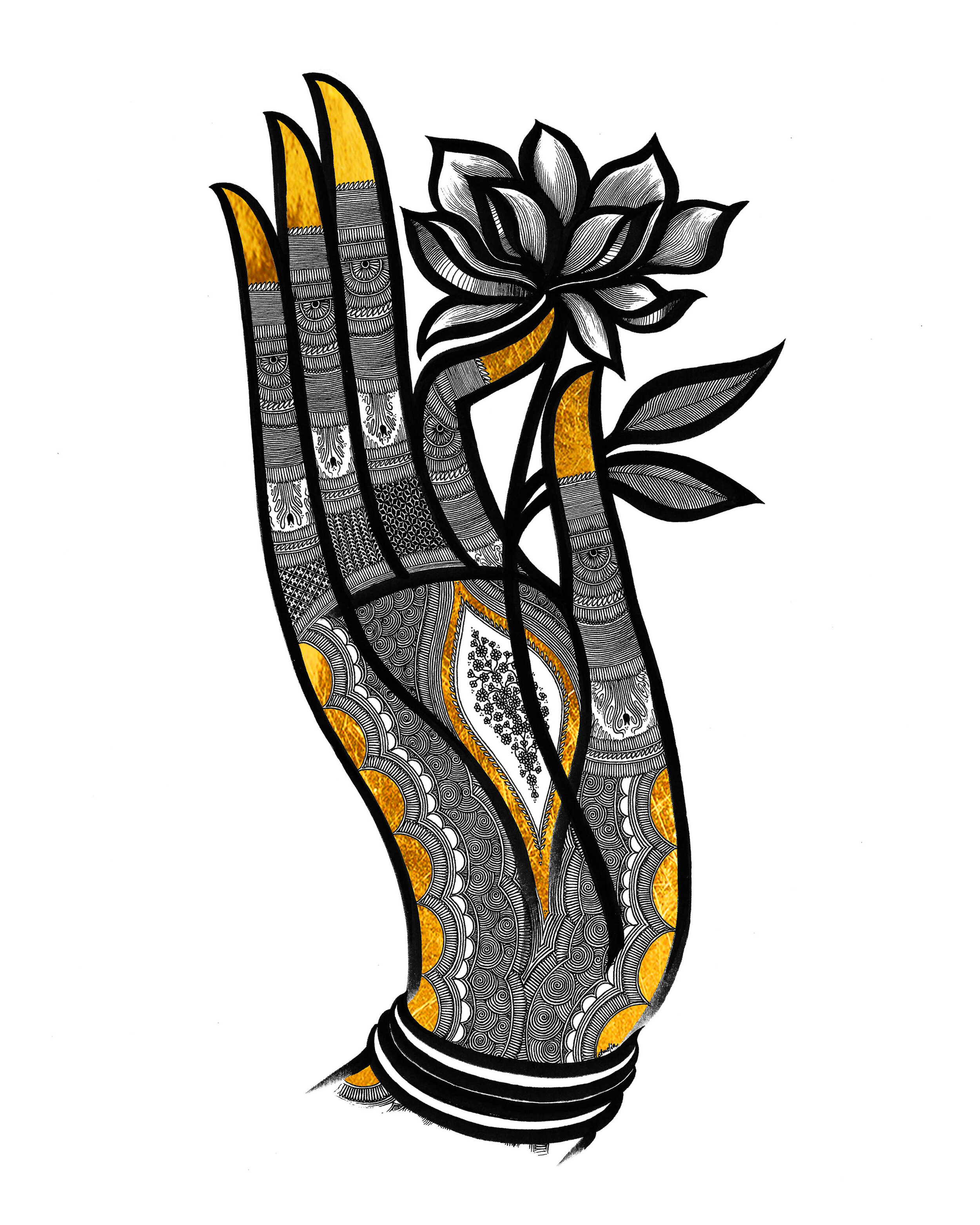 Hamsa Hand With Flowers