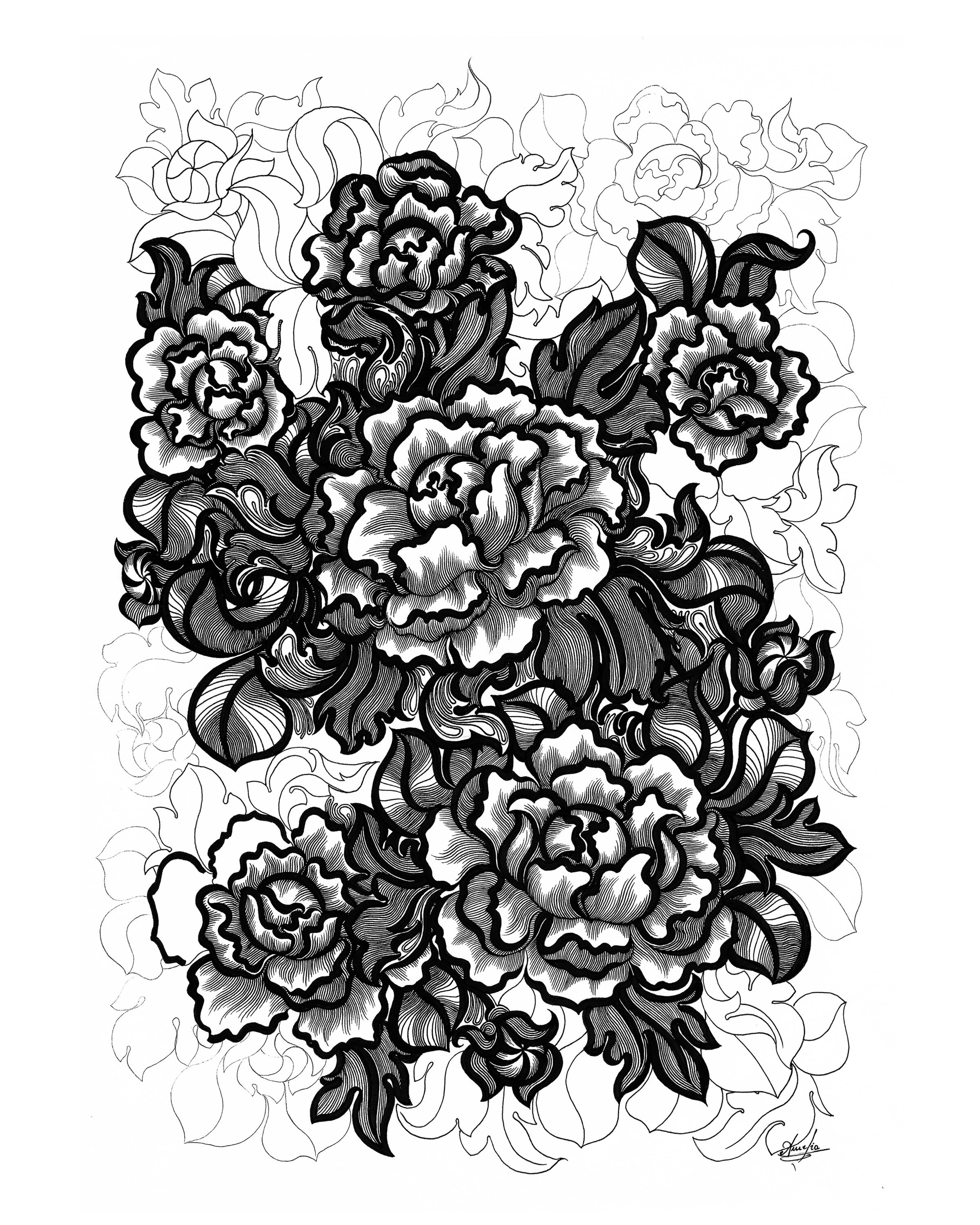 Black and White Roses