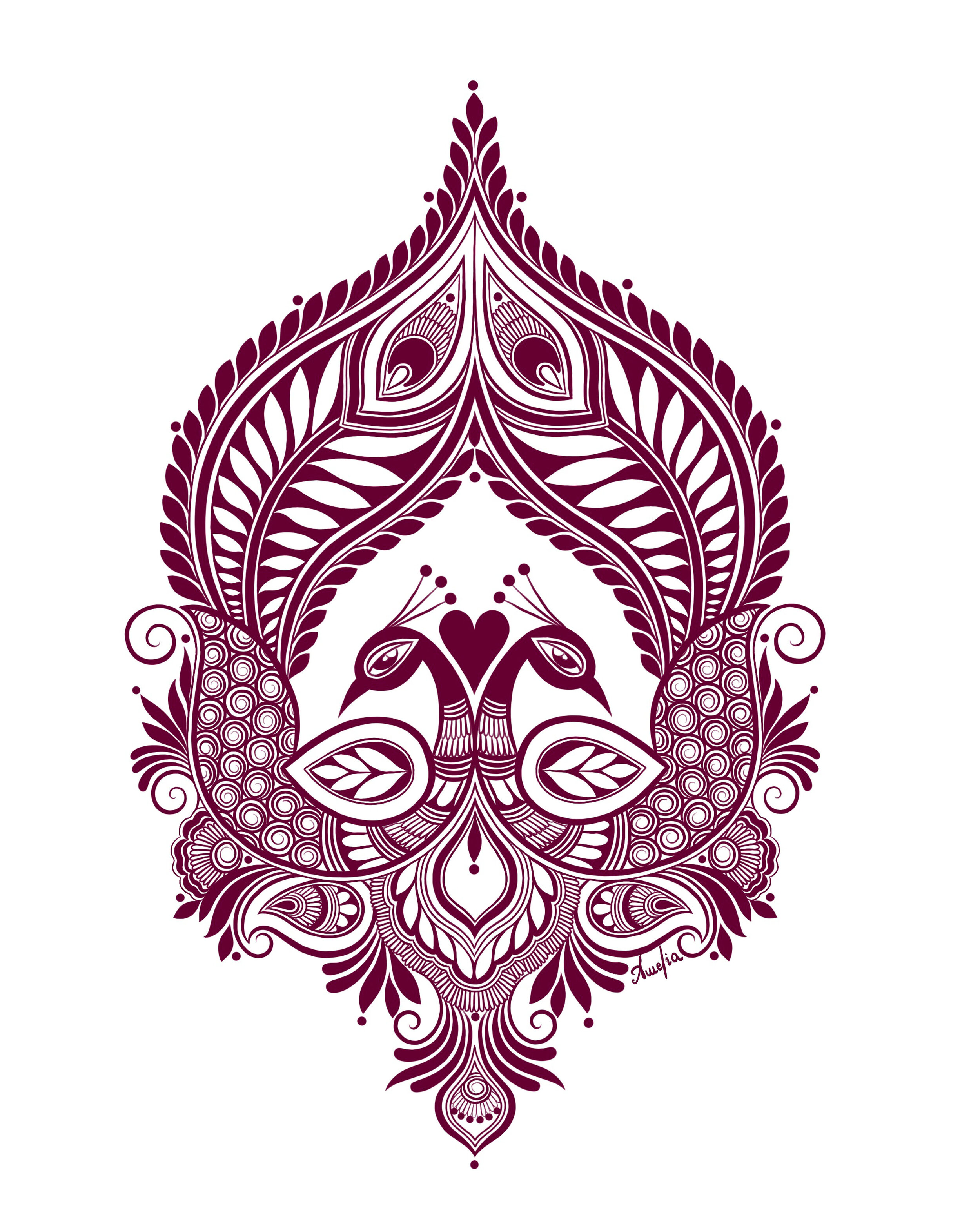 Twin Peacock Design