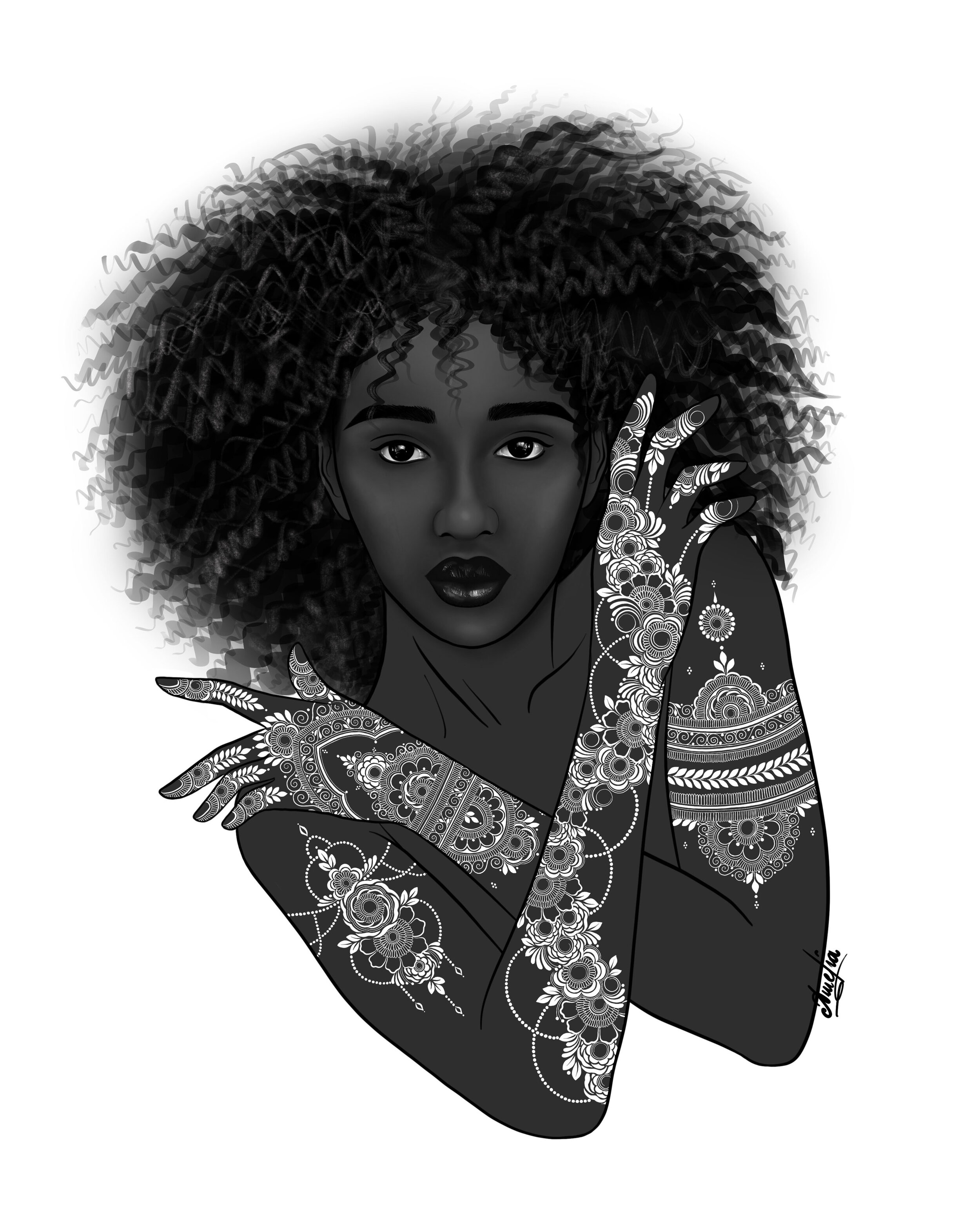 Black Female With Henna 1