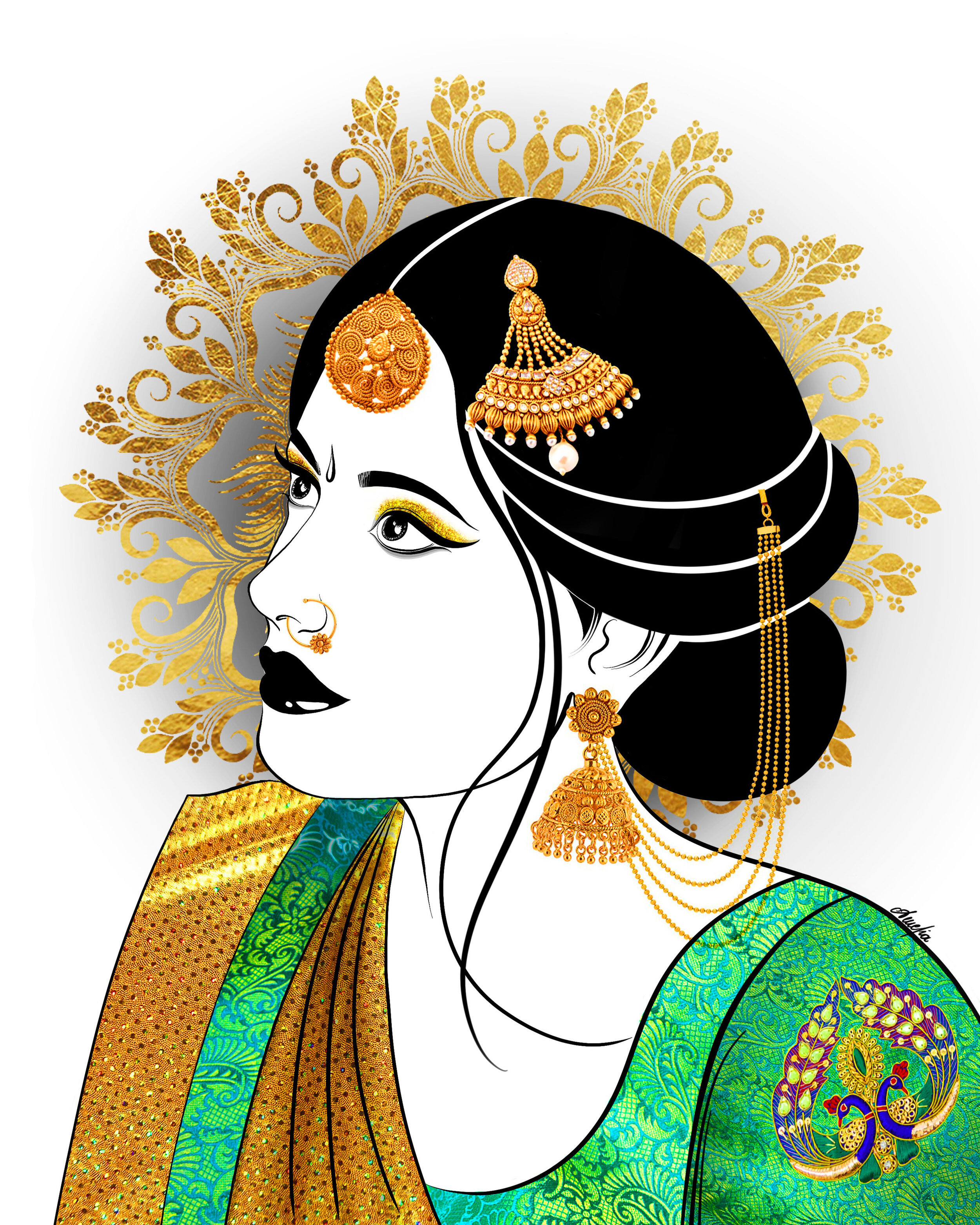 Indian Bride With Mandala